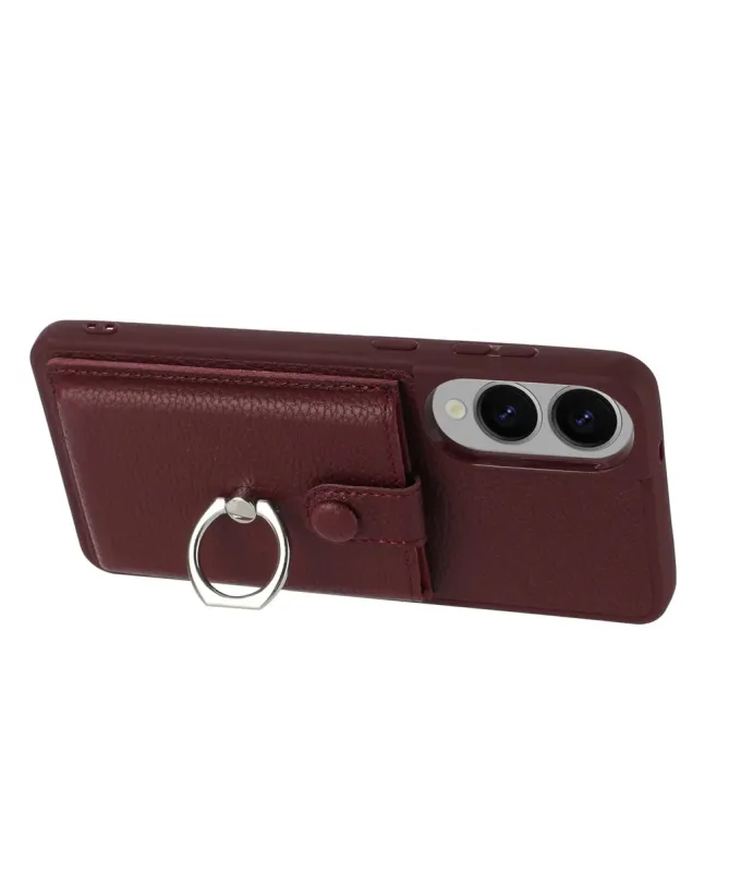 Coque Samsung Galaxy S25 Edge Porte-cartes Extractible et Anneau