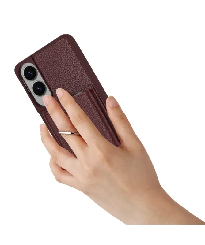 Coque Samsung Galaxy S25 Edge Porte-cartes Extractible et Anneau