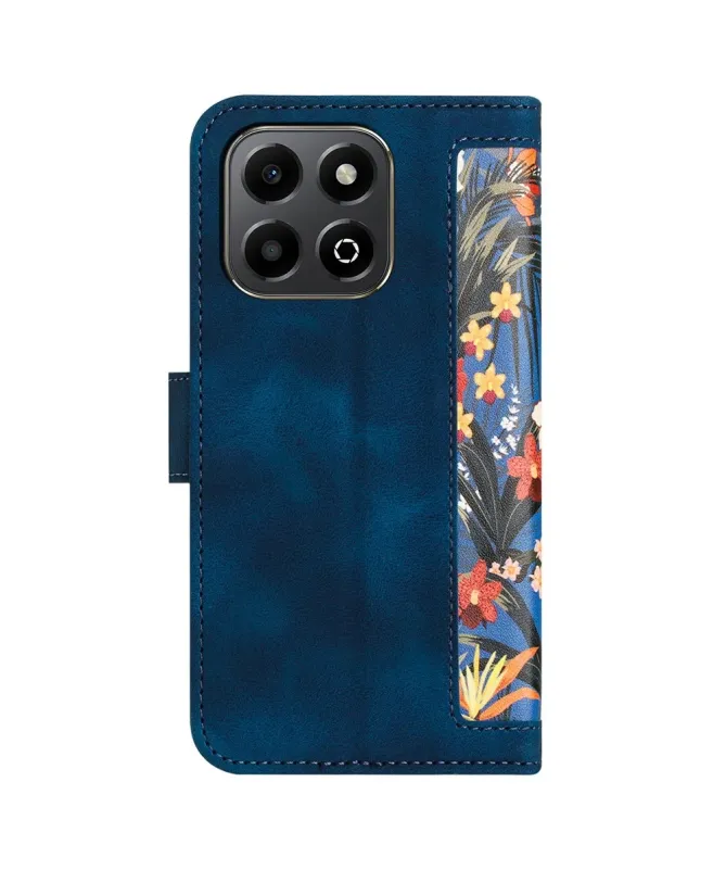 Housse Honor 400 Smart 5G / 4G Fleurs Exotiques avec Dragonne