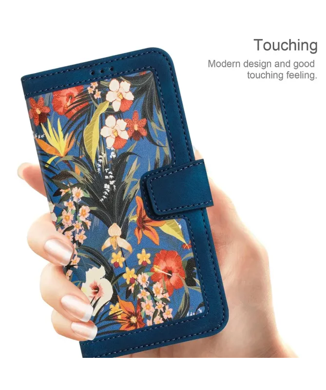 Housse Honor 400 Smart 5G / 4G Fleurs Exotiques avec Dragonne