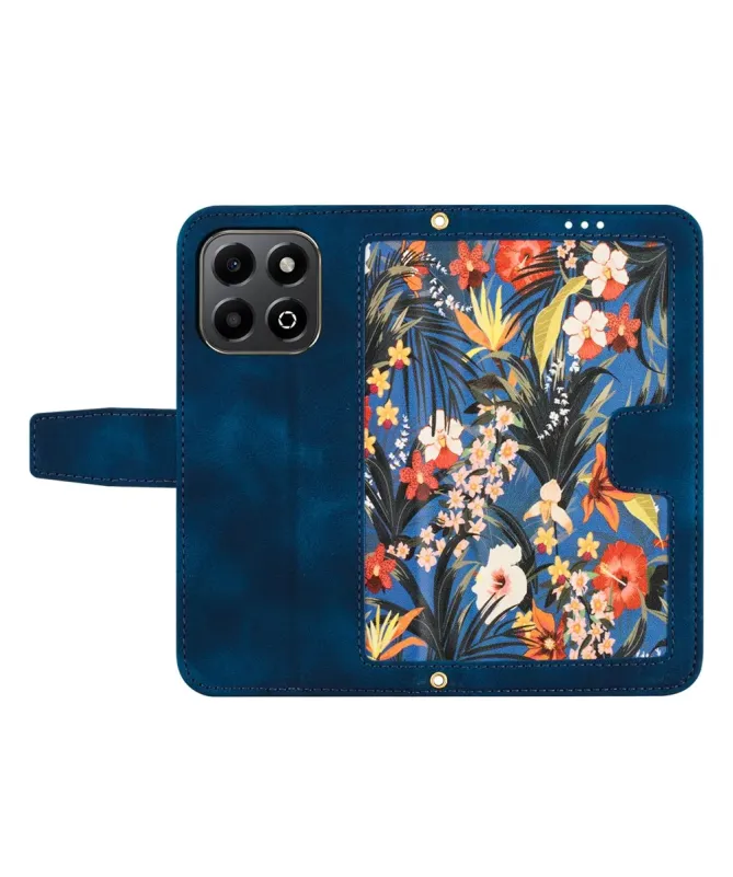 Housse Honor 400 Smart 5G / 4G Fleurs Exotiques avec Dragonne