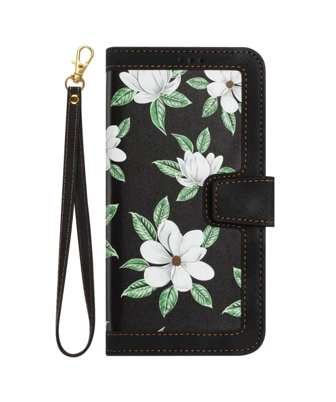 Housse Honor 400 Smart 5G / 4G Magnolias avec Dragonne