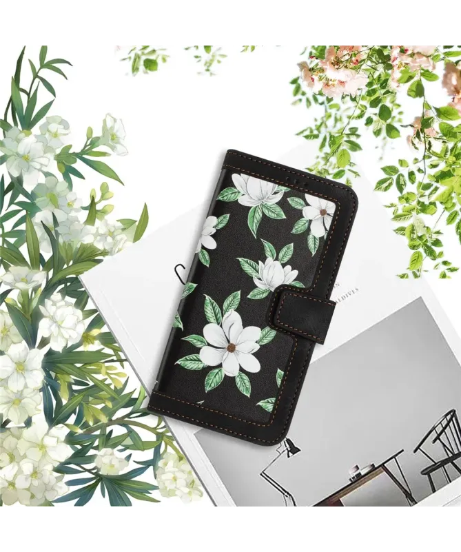 Housse Honor 400 Smart 5G / 4G Magnolias avec Dragonne
