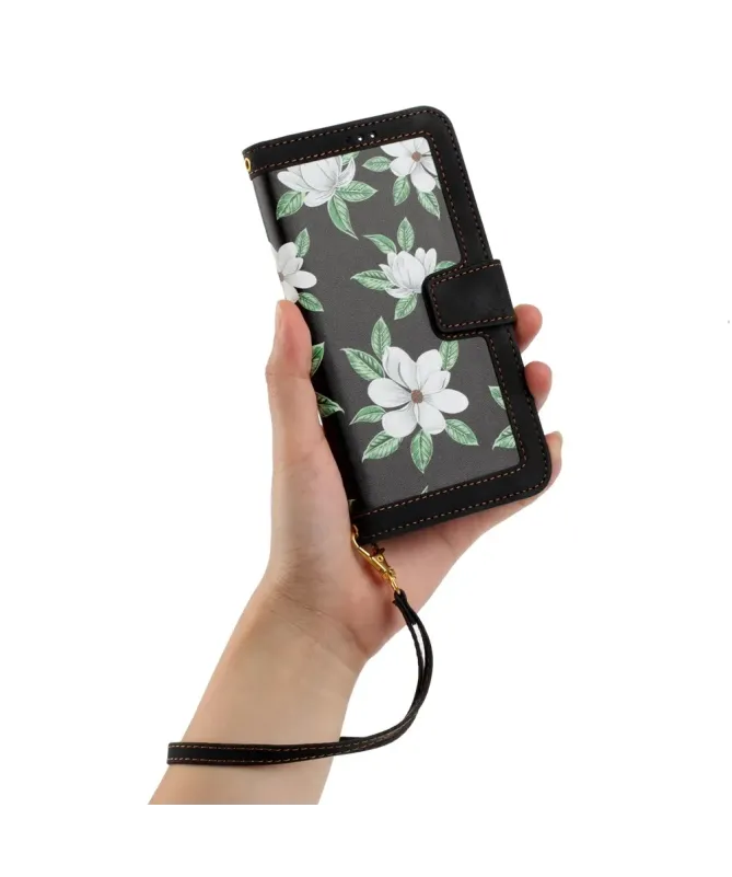 Housse Honor 400 Smart 5G / 4G Magnolias avec Dragonne
