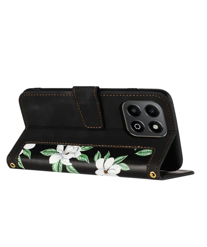 Housse Honor 400 Smart 5G / 4G Magnolias avec Dragonne