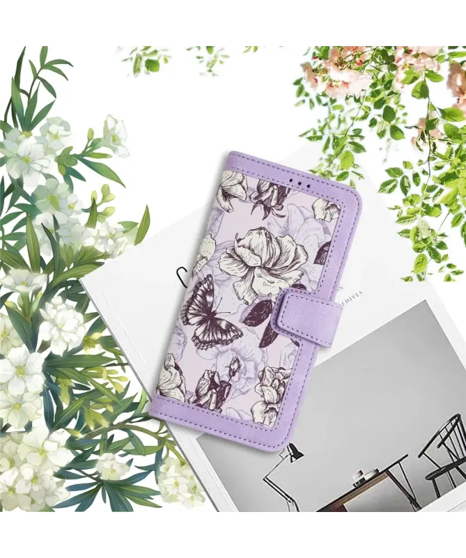 Housse Honor 400 Smart 5G / 4G Croquis Floral avec Dragonne