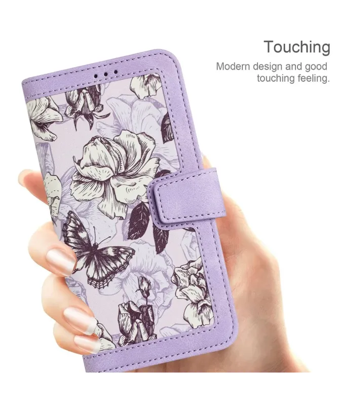 Housse Honor 400 Smart 5G / 4G Croquis Floral avec Dragonne