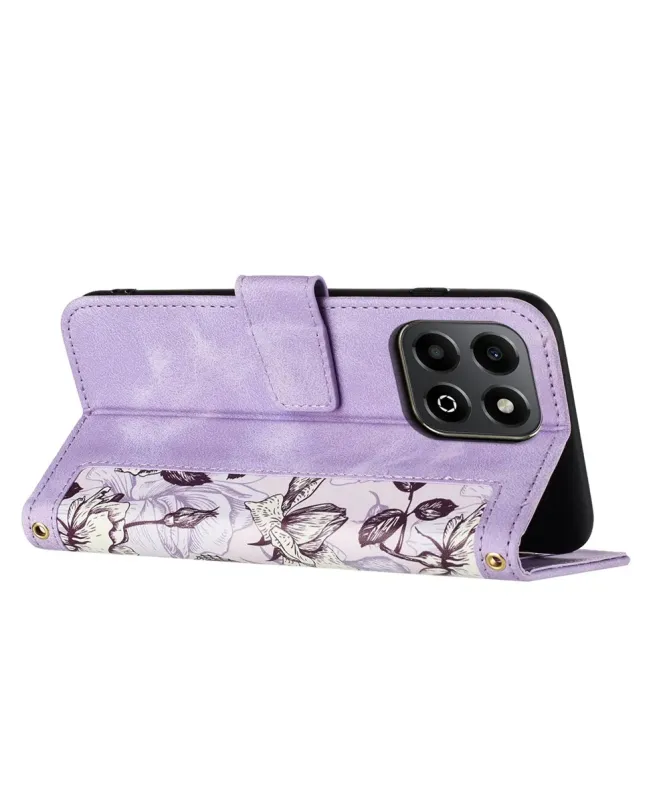 Housse Honor 400 Smart 5G / 4G Croquis Floral avec Dragonne