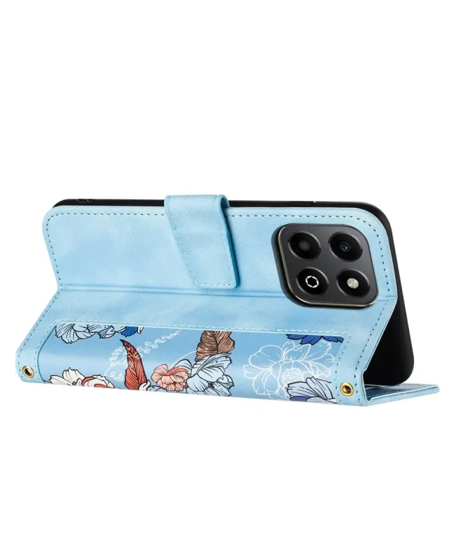 Housse Honor 400 Smart 5G / 4G Florale avec Dragonne