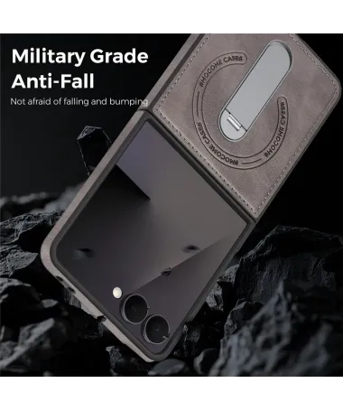 Coque Samsung Galaxy Z Flip 7 MagSafe avec Béquille Rotative 360° Gris - photo 2