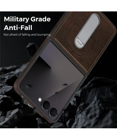 Coque Samsung Galaxy Z Flip 7 MagSafe avec Béquille Rotative 360° Marron - photo 10