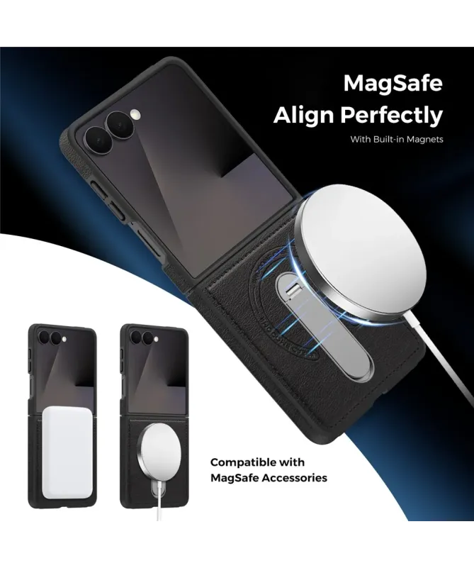 Coque Samsung Galaxy Z Flip 7 MagSafe avec Béquille Rotative 360°