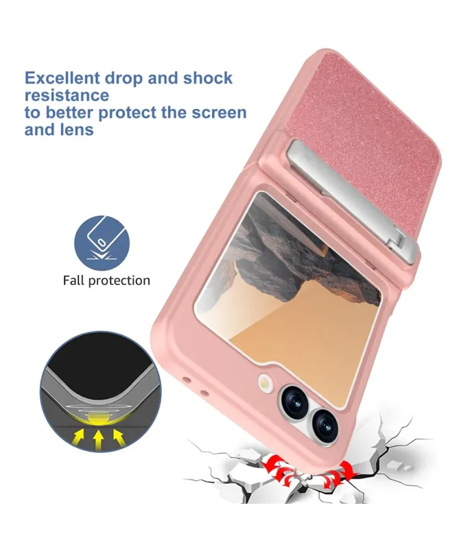 Coque Samsung Galaxy Z Flip 7 FE / Flip 6 Pailletée et Béquille