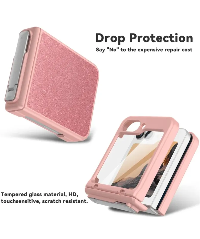 Coque Samsung Galaxy Z Flip 7 FE / Flip 6 Pailletée et Béquille