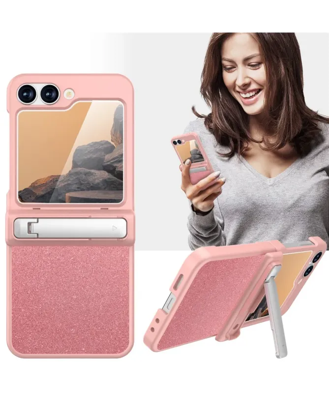 Coque Samsung Galaxy Z Flip 7 FE / Flip 6 Pailletée et Béquille