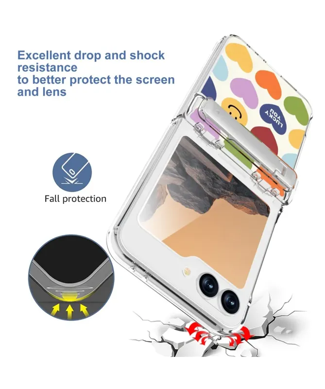 Coque Samsung Galaxy Z Flip 7 FE / Flip 6 Cœurs Fun et Béquille