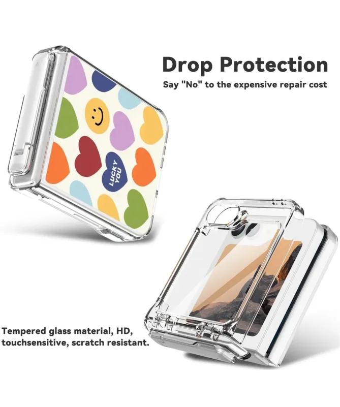 Coque Samsung Galaxy Z Flip 7 FE / Flip 6 Cœurs Fun et Béquille