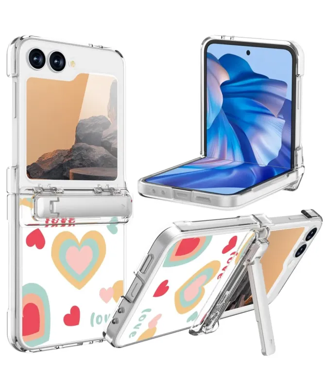 Coque Samsung Z Flip 7 FE / Flip 6 Cœurs avec Béquille