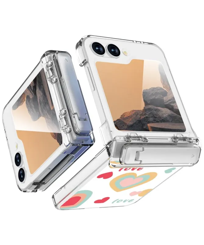 Coque Samsung Z Flip 7 FE / Flip 6 Cœurs avec Béquille