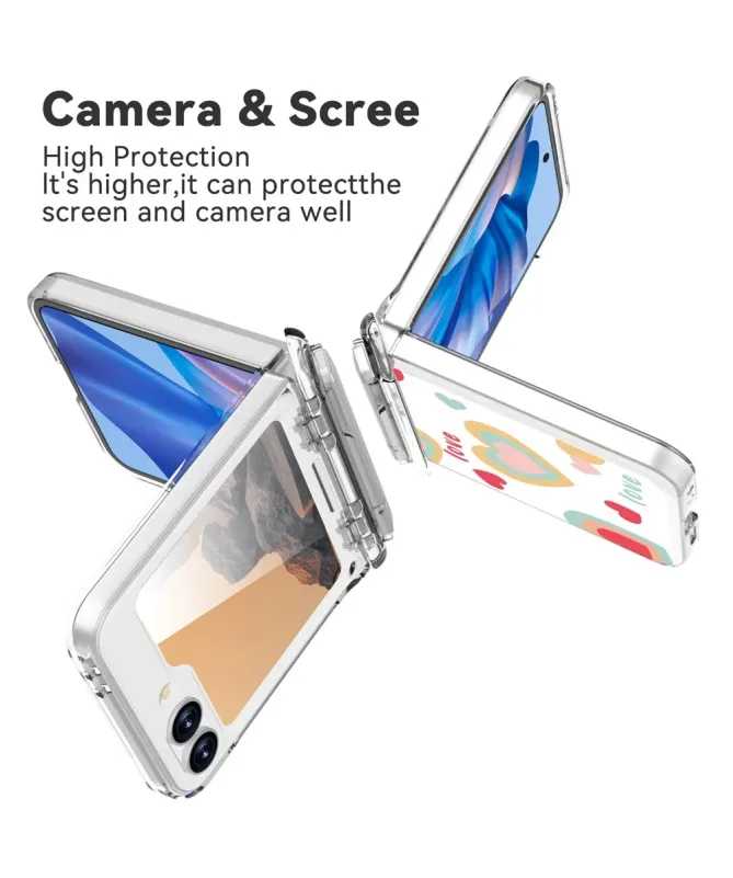 Coque Samsung Z Flip 7 FE / Flip 6 Cœurs avec Béquille