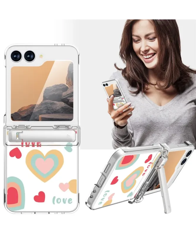 Coque Samsung Z Flip 7 FE / Flip 6 Cœurs avec Béquille