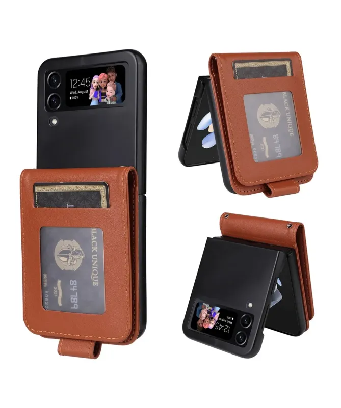 Coque Samsung Galaxy Z Flip 4 avec Porte-cartes Rabattable