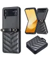Coque Samsung Galaxy Z Flip 4 Chevrons Matelassés et Lanière