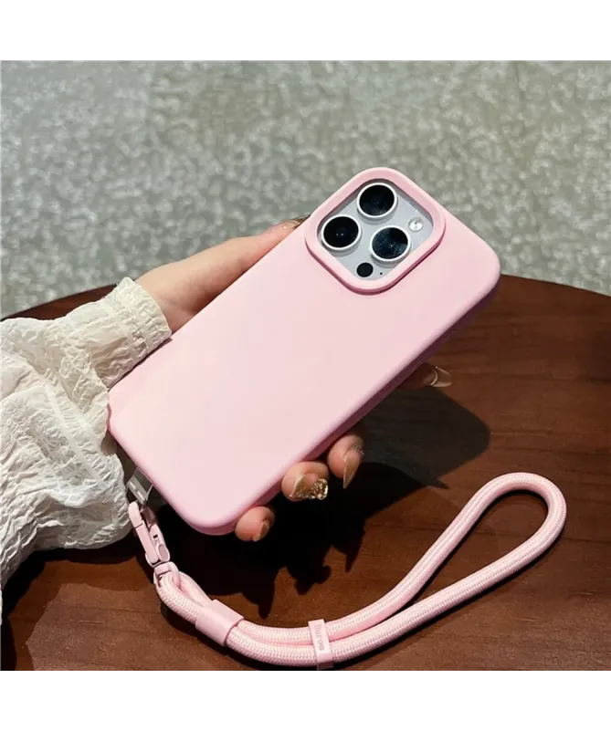 Coque iPhone 16 Pro Silicone Liquide avec Dragonne