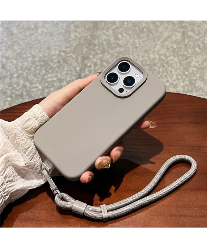 Coque iPhone 16 Pro Silicone Liquide avec Dragonne