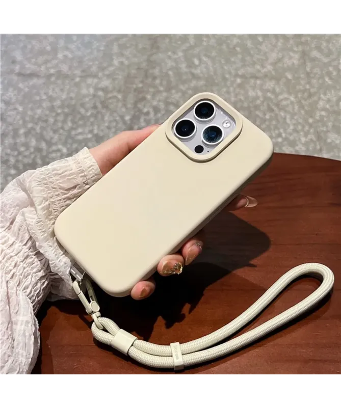 Coque iPhone 16 Pro Silicone Liquide avec Dragonne