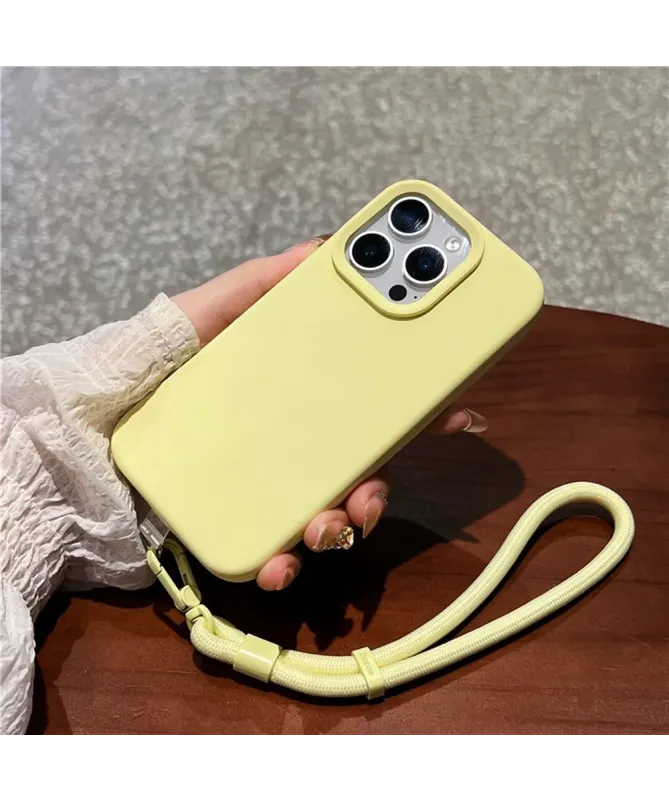 Coque iPhone 16 Pro Silicone Liquide avec Dragonne