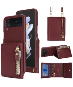 Housse Samsung Z Flip 4 Portefeuille Sac Bandoulière
