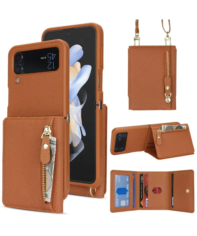Housse Samsung Z Flip 4 Portefeuille Sac Bandoulière