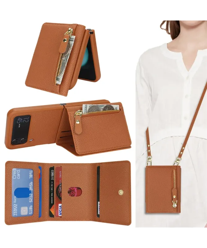 Housse Samsung Z Flip 4 Portefeuille Sac Bandoulière