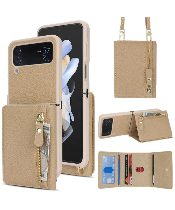 Housse Samsung Z Flip 4 Portefeuille Sac Bandoulière