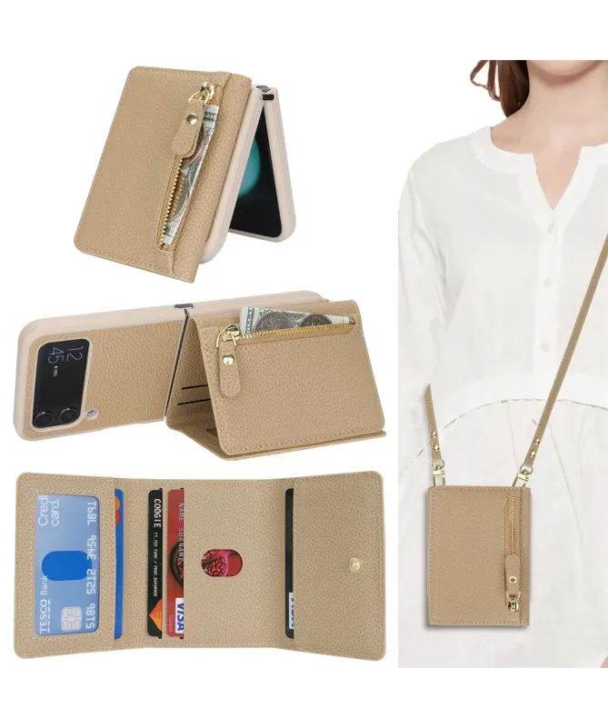 Housse Samsung Z Flip 4 Portefeuille Sac Bandoulière