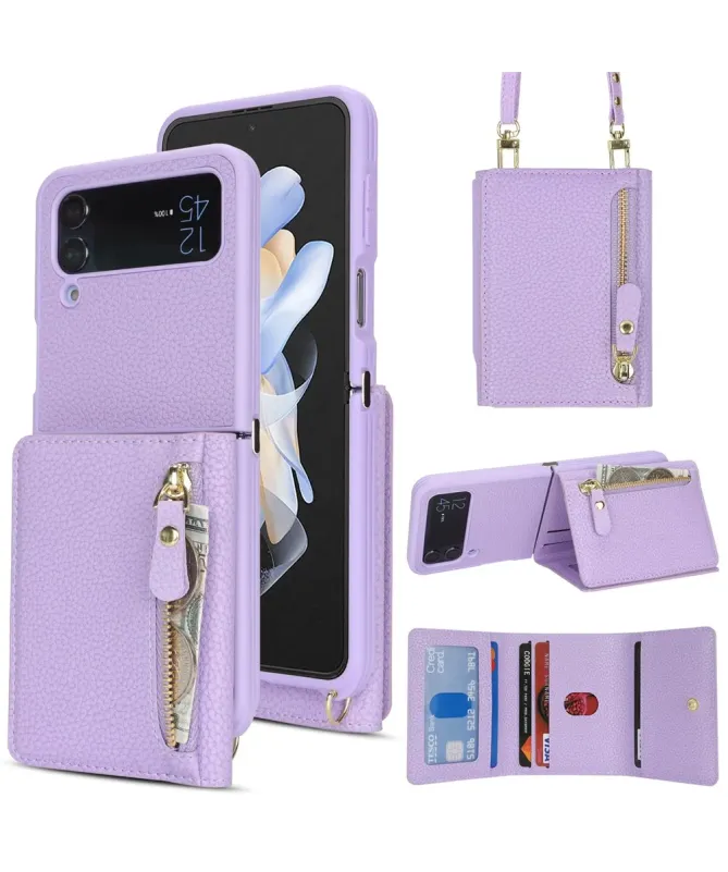 Housse Samsung Z Flip 4 Portefeuille Sac Bandoulière