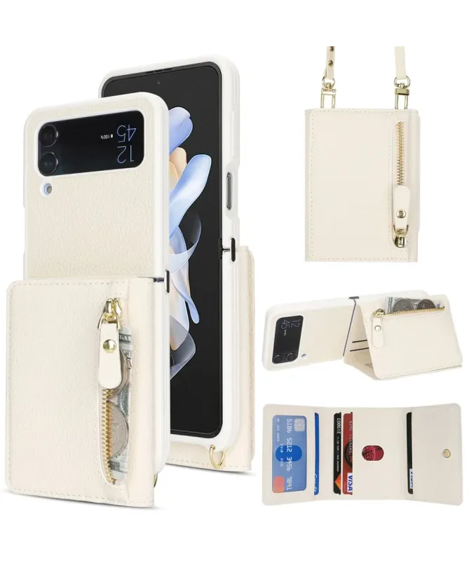 Housse Samsung Z Flip 4 Portefeuille Sac Bandoulière