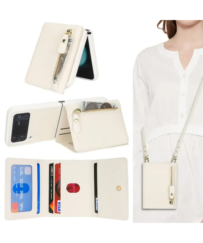 Housse Samsung Z Flip 4 Portefeuille Sac Bandoulière