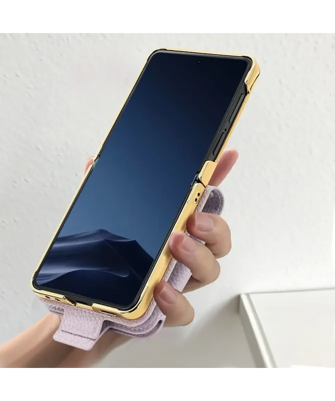 Coque Samsung Galaxy Z Flip 7 Sac de Luxe avec Miroir et Foulard