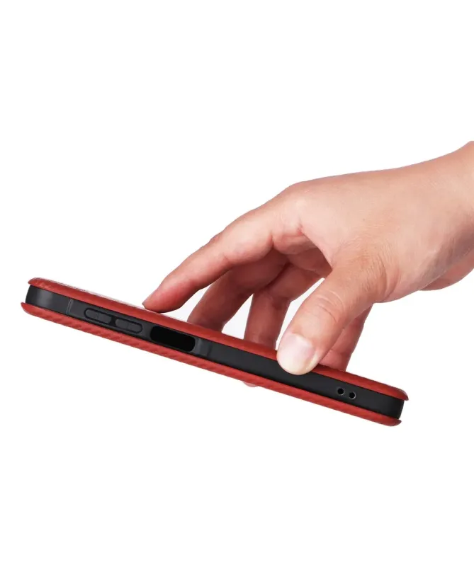 Flip Cover Samsung Galaxy A17 5G / A26 5G design fibre de carbone