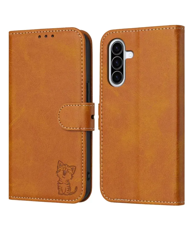 Housse Samsung Galaxy A17 5G / A26 5G Chaton effet cuir mat