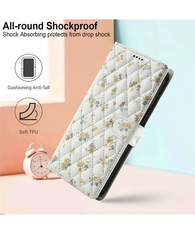 Housse Samsung Galaxy A17 5G / A26 5G Matelassée et Fleurs Jaunes