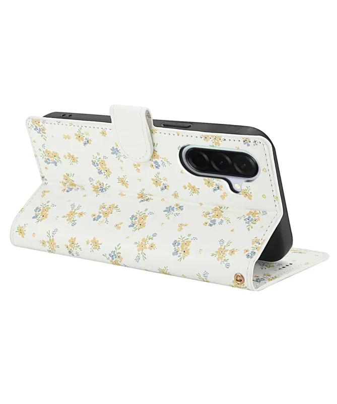 Housse Samsung Galaxy A17 5G / A26 5G Matelassée et Fleurs Jaunes