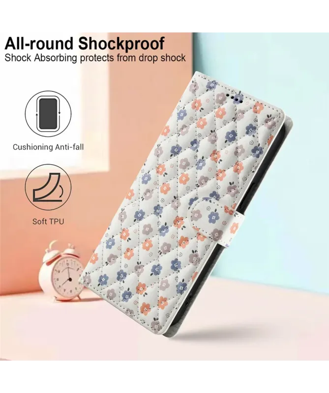 Housse Samsung Galaxy A17 5G / A26 5G Matelassée et Petites Fleurs