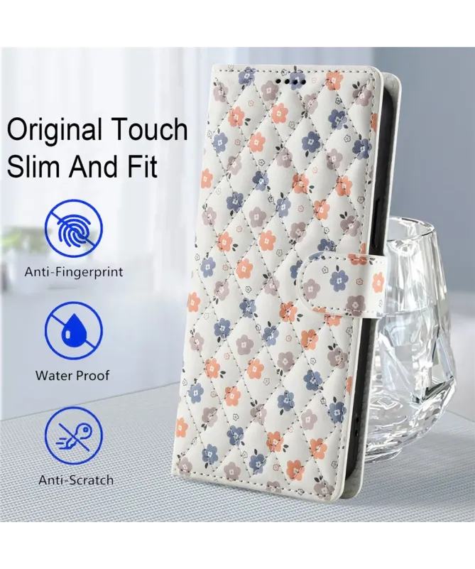 Housse Samsung Galaxy A17 5G / A26 5G Matelassée et Petites Fleurs