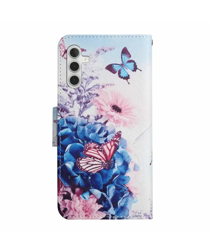 Housse Samsung Galaxy A17 5G Papillons et Hortensias