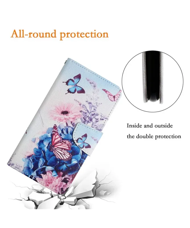 Housse Samsung Galaxy A17 5G Papillons et Hortensias