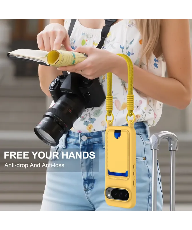 Coque avec Mini Cordon Google Pixel 10 Pro XL Silicone et Porte-carte