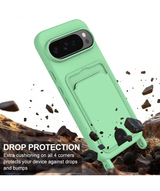 Coque avec Mini Cordon Google Pixel 10 Pro XL Silicone et Porte-carte